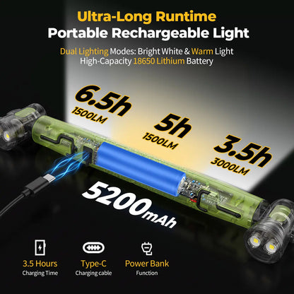 🛠️3000LM Cordless Under Hood Work Light Bar for Car Repair & Garage Use
