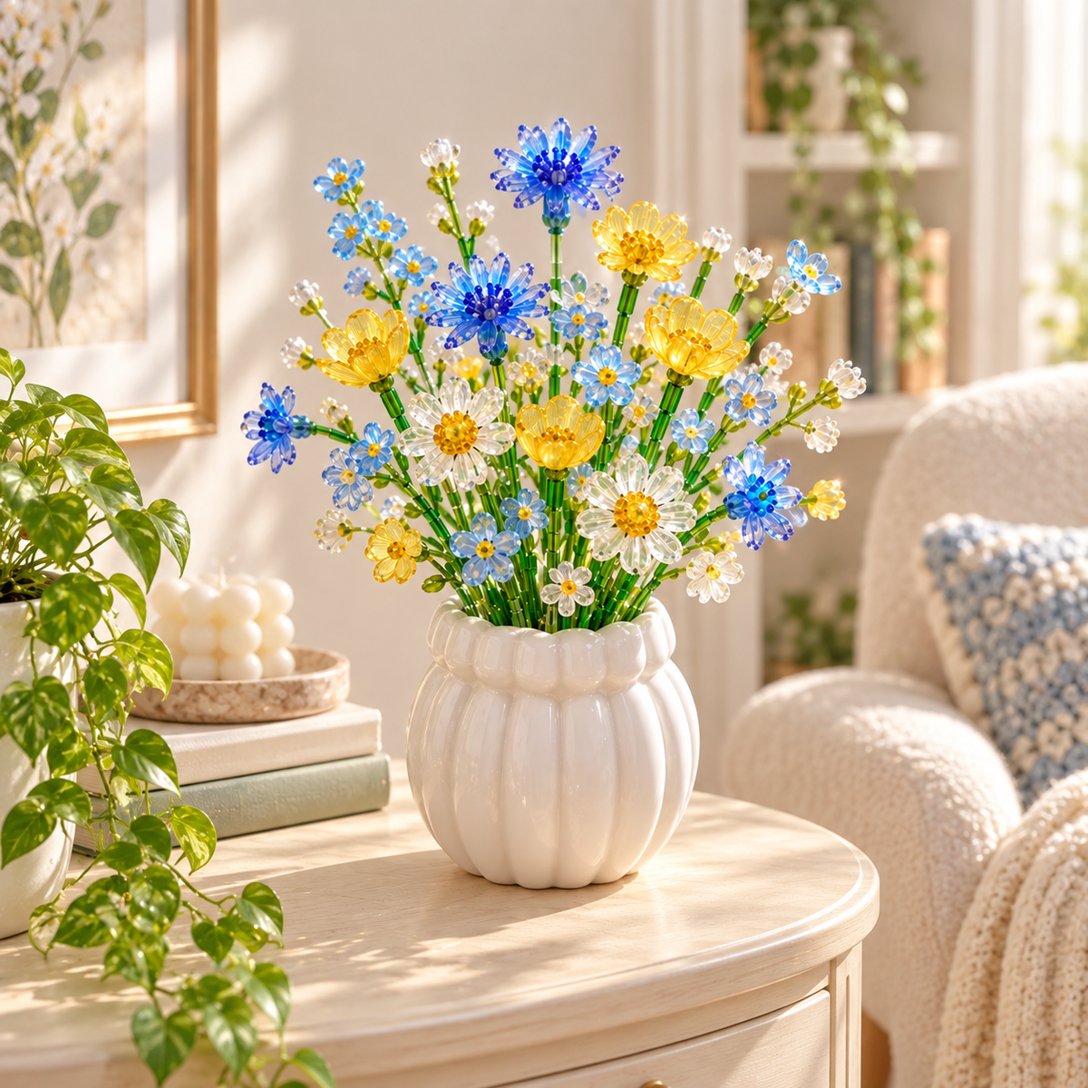🌼✨DIY Beaded Wildflower Bouquet Kit – Handmade Crystal Flower Craft Set🌸✨