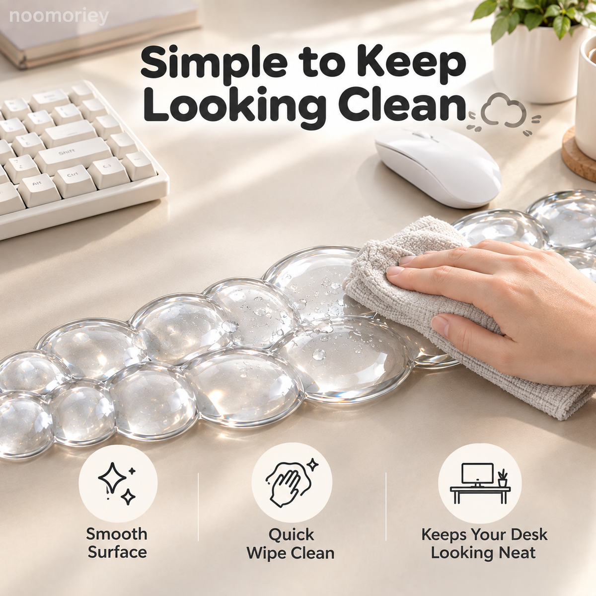 ☁️ Cloud Gel Wrist Rest Set – Soft Keyboard & Mouse Support for Work, Study & Gaming