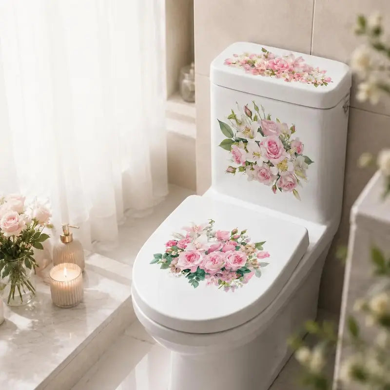 3 Piece Bathroom Toilet Sticker Set
