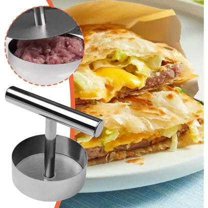 ⏳Last Stock Alert 49% OFF｜Metal Meat Smasher Stainless Steel Burger Press, Multifunctional Round Patty Maker for Home Commercial Cooking