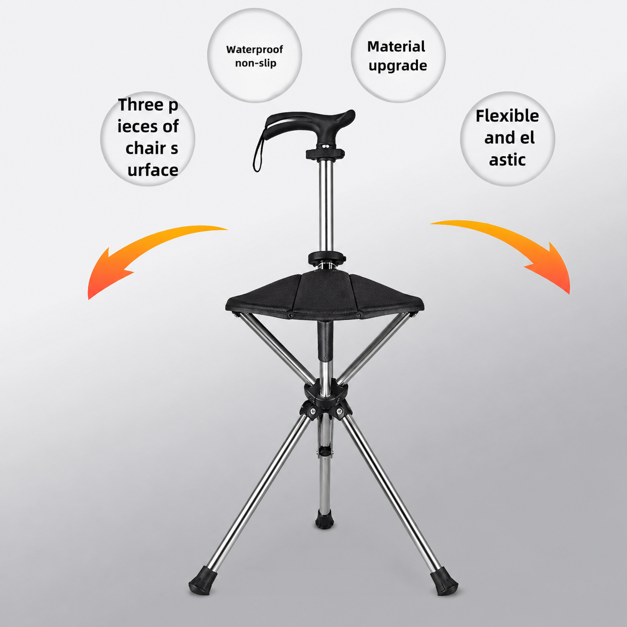 Free shipping//Ultra Light Folding Cane Seat, Compact 2-in-1 Walking Stick Chair, Perfect Gift for Seniors, Travel & Daily Rest Use