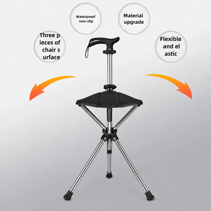 Free shipping//Ultra Light Folding Cane Seat, Compact 2-in-1 Walking Stick Chair, Perfect Gift for Seniors, Travel & Daily Rest Use
