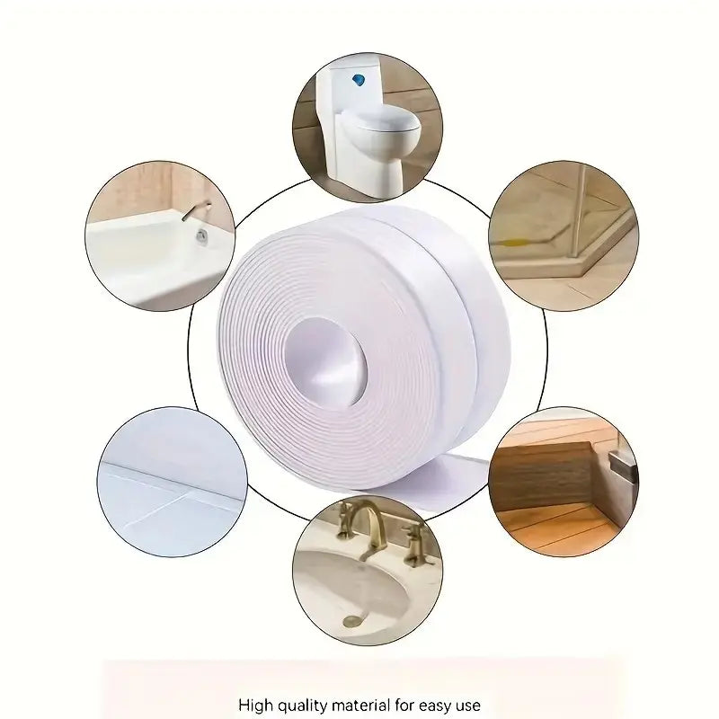 Self-Adhesive White Caulk Tape
