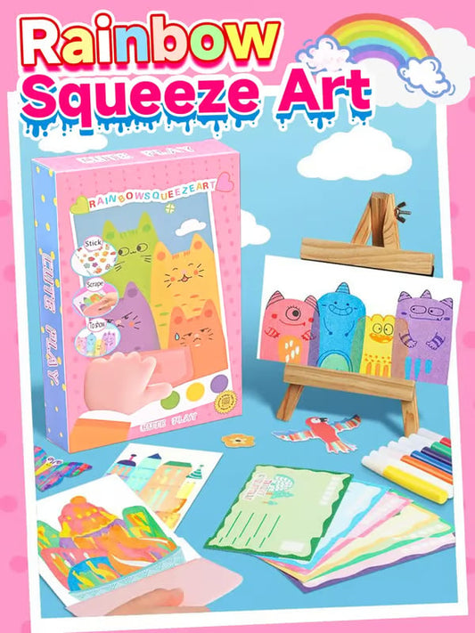 🔥Last Day 49% OFF - 🌈Rainbow Squeeze Art Kit: The Most Satisfying DIY Scrape Art Set for Kids! ✨