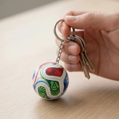 Sports Ball & Gold Trophy Keychain Set