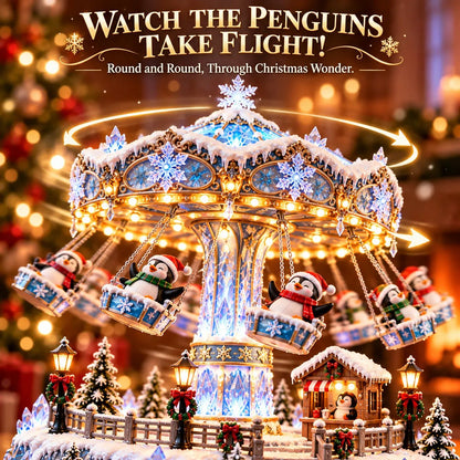 🎄 Christmas offer: 49% off! 🐧 Penguin Winter Swing Carnival – Rotating Christmas decoration with lights ❄️✨