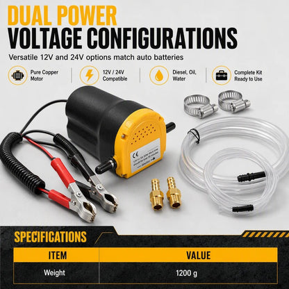 💯 📢📢40% OFF !! ⏰12V 24V Portable Electric Self Priming Transfer Pump Micro Diesel Oil Extractor for Cars