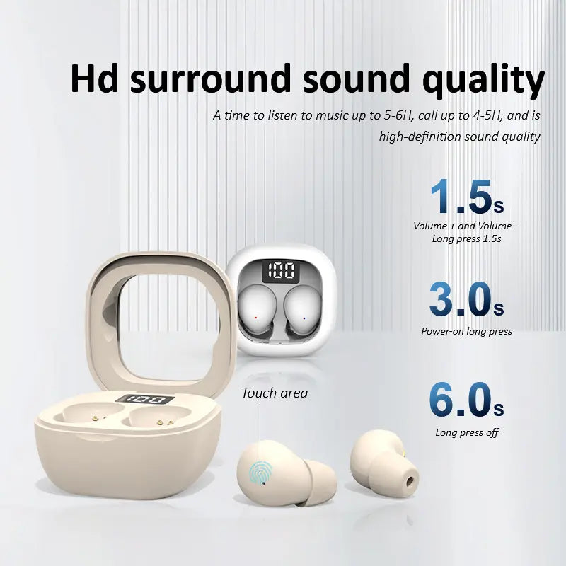 Invisible Sleep Earbuds – Ultra-Light Noise Cancelling Earbuds for Side Sleepers with 25H Battery Life