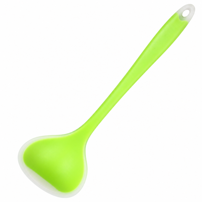 🥄 2-in-1 Silicone Scraper Ladle – Flexible Cooking Spoon for Scooping, Stirring & Scraping Every Last Drop