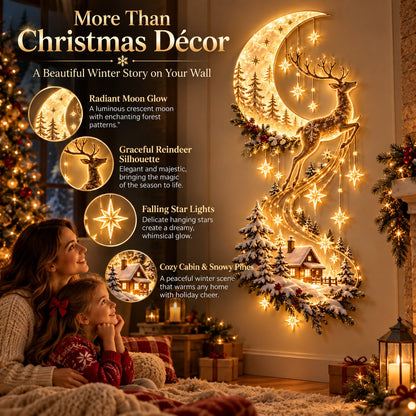 Moonlit Reindeer LED Christmas Wall Decor