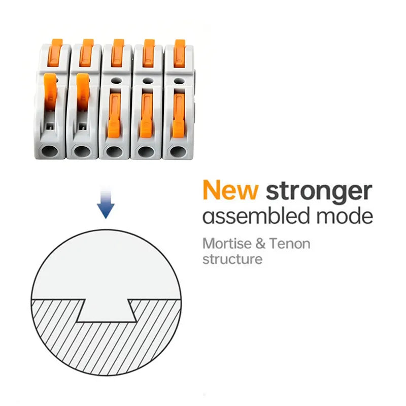 Universal Quick Lever Electrical Wire Connectors (24-12 AWG) Assortment (50/100Pcs) + Wire Stripper