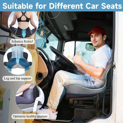 🪑 Limited-Time Sale Non-Slip Memory Foam Seat Cushion – Deep Comfort with Removable Washable Cover