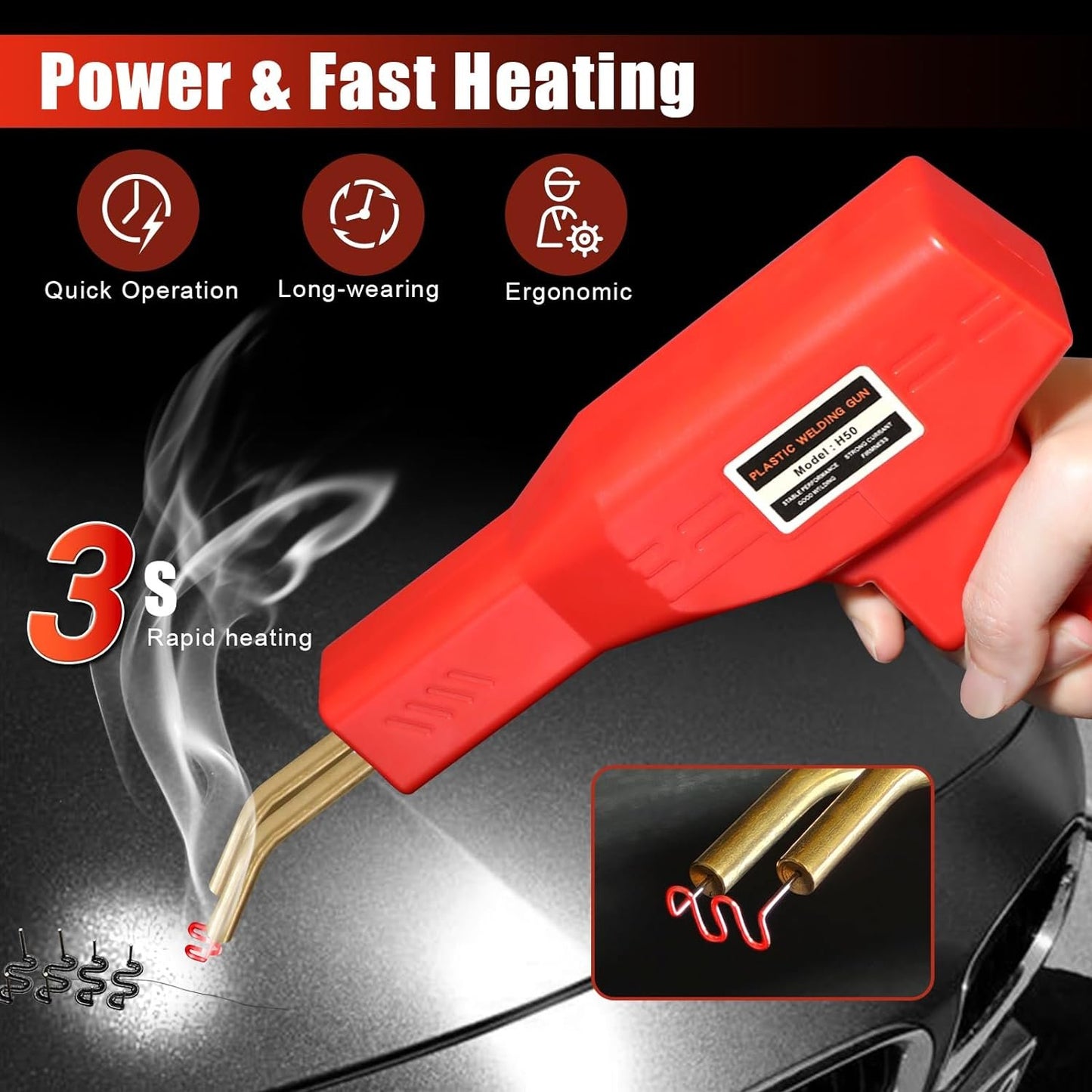 🔧 Handheld Car Plastic Welding Repair Tool (200 Staples Included)