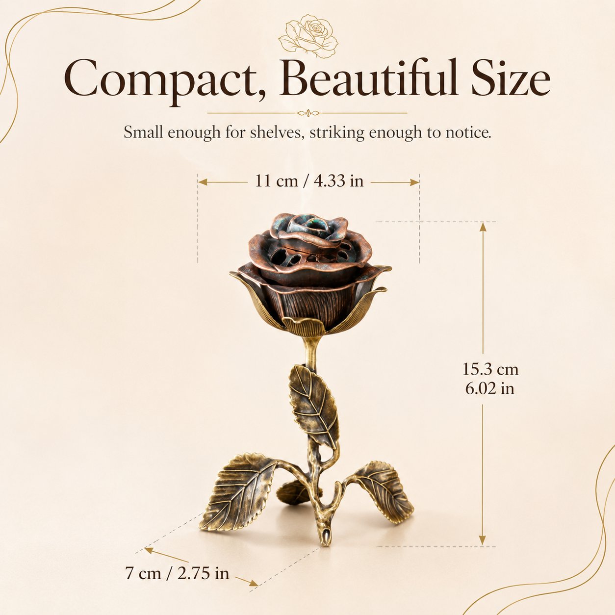 🔥LAST DAY 50% OFF - 🌹💕Vintage Rose Incense Burner