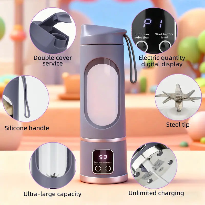 🥤 Portable USB Rechargeable Blender – Mini Smoothie Maker with Leak-Resistant Travel Cup for Gym, Travel & Everyday Use