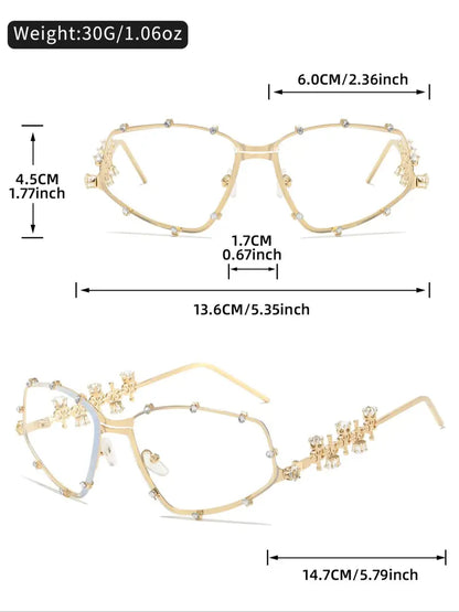 Fashionable Tinted Lens Cat Eye Frame Eyeglasses