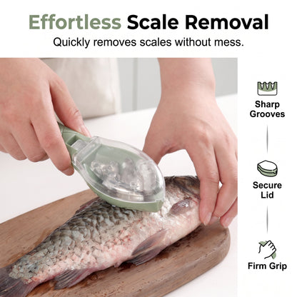 🐟 Mess-Control Fish Scaler with Collection Lid