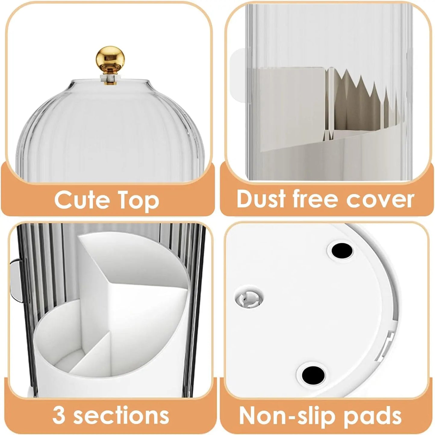 Elegant ToothBrush Holder with Transparent Door Lid