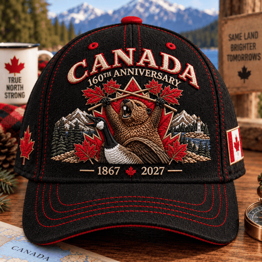 🔥LAST DAY 50% OFF - 🍁 Canada 160th Anniversary 1867–2027 - Premium Embroidered Heritage Cap100% Cotton • Detailed Embroidery • Comfortable Fit