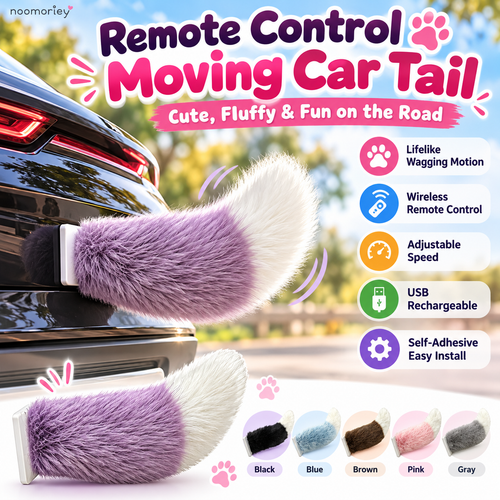 🐾 Remote Control Moving Car Tail – USB Rechargeable Fluffy Vehicle Decoration