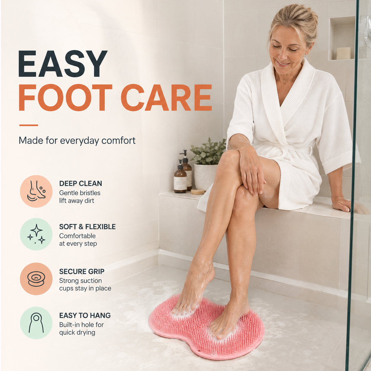 Shower Foot & Back Scrubber Massage Pad