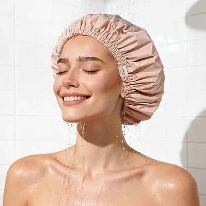 Shower Cap for Women Reusable Waterproof