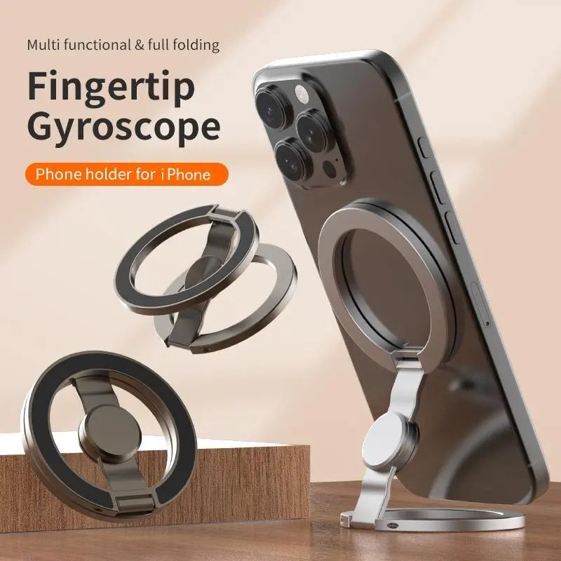 Magnetic Phone Stand & Fidget Spinner – 360° Foldable MagSafe Holder