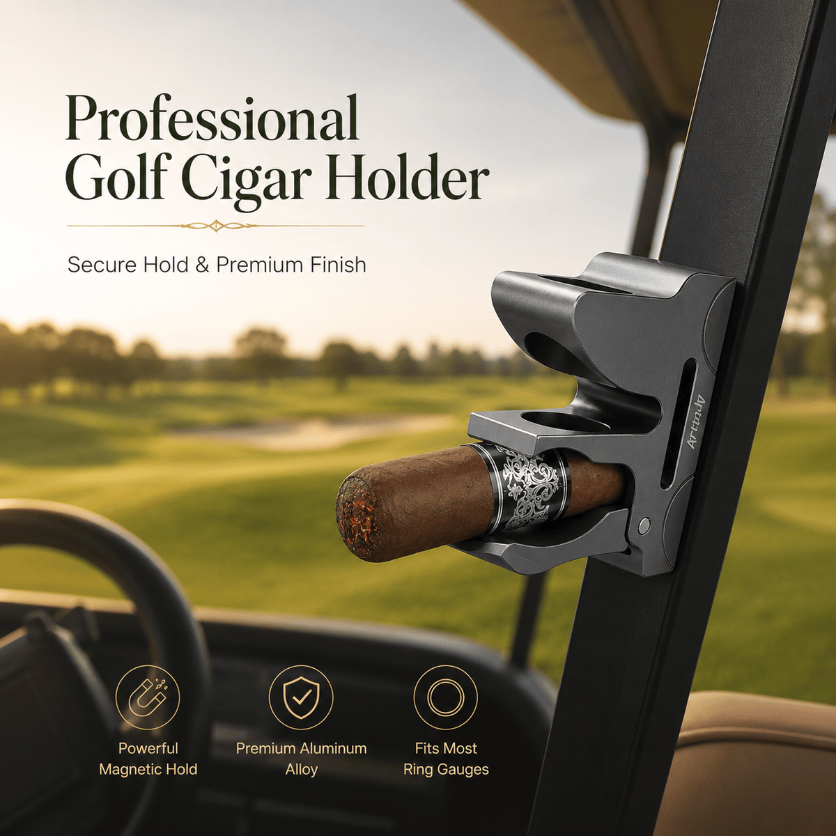 🔥Universal Magnetic Cigar Clip for Golf Cart