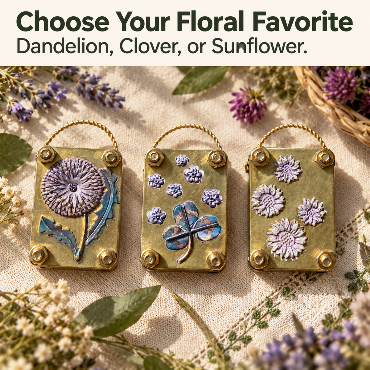 🌸 Mini Brass Flower Press – Pocket-Sized Botanical Keepsakes
