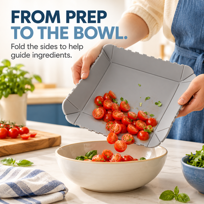 🥗 2-in-1 Foldable Silicone Cutting Mat & Serving Tray ✨