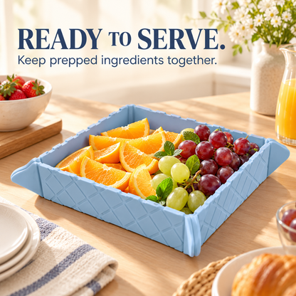 🥗 2-in-1 Foldable Silicone Cutting Mat & Serving Tray ✨