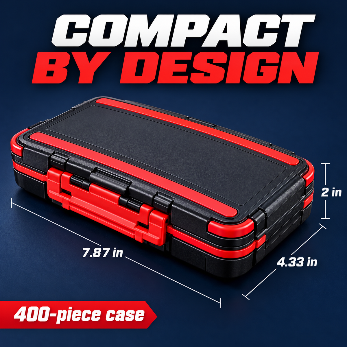 400-piece case dimensions 7.87 by 4.33 by 2 inches