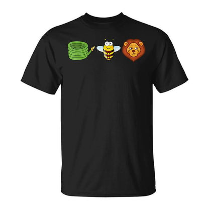 The Hose Bee Lion Tee – Funny Animal Cartoon Unisex Short Sleee T-Shirt
