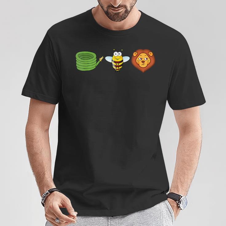 The Hose Bee Lion Tee – Funny Animal Cartoon Unisex Short Sleee T-Shirt