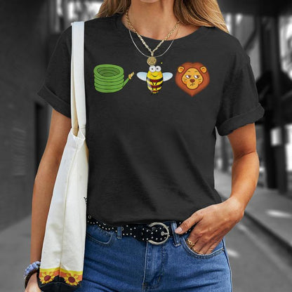 The Hose Bee Lion Tee – Funny Animal Cartoon Unisex Short Sleee T-Shirt