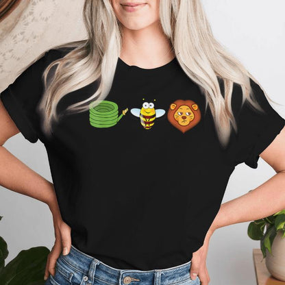 The Hose Bee Lion Tee – Funny Animal Cartoon Unisex Short Sleee T-Shirt