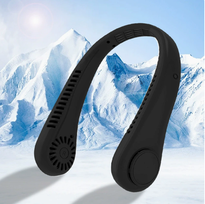 Portable Bladeless Neck Fan with Digital Display – Rechargeable Hands-Free Cooling Fan, 5-Speed Wearable Personal Fan for Travel, Office & Outdoor Use