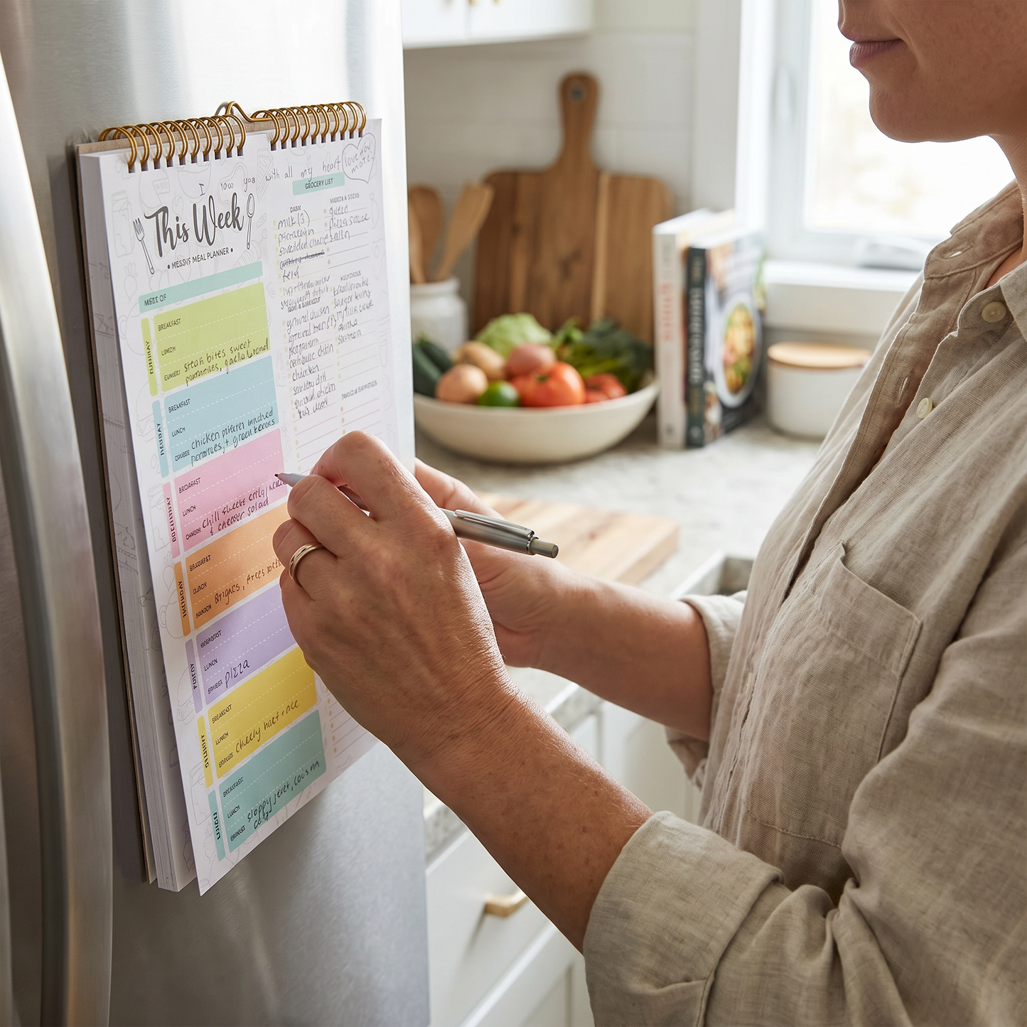 Magnetic Weekly Meal Planner with Tear Off Pages