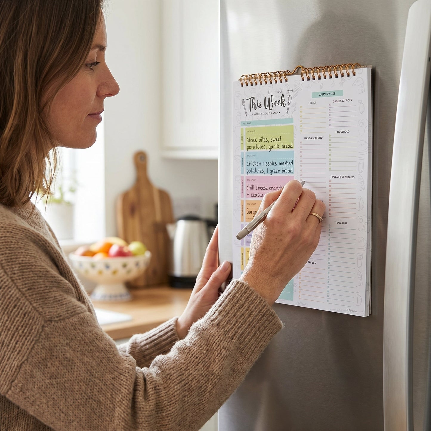 Magnetic Weekly Meal Planner with Tear Off Pages
