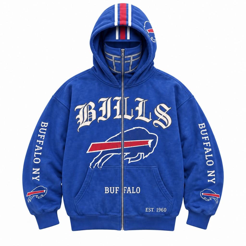 🏈 2-in-1 Football Zip Hoodie – Full-Zip Helmet Hood & Oversized Fit🏆