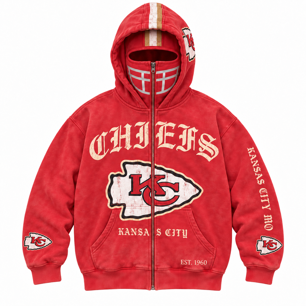 🏈 2-in-1 Football Zip Hoodie – Full-Zip Helmet Hood & Oversized Fit🏆