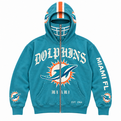 🏈 2-in-1 Football Full-Zip Hoodie for Men & Women – Helmet-Style Zip Hood, Oversized Fit, Long Sleeve Game Day Pullover Jacket for Football Fans 🏆