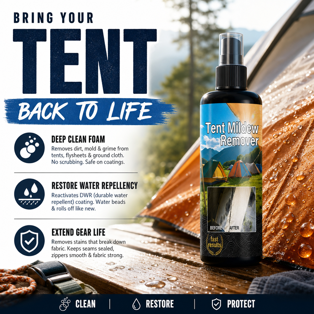 ⛺ Tent Mildew Stain Remover Spray for Outdoor Fabric 🧽