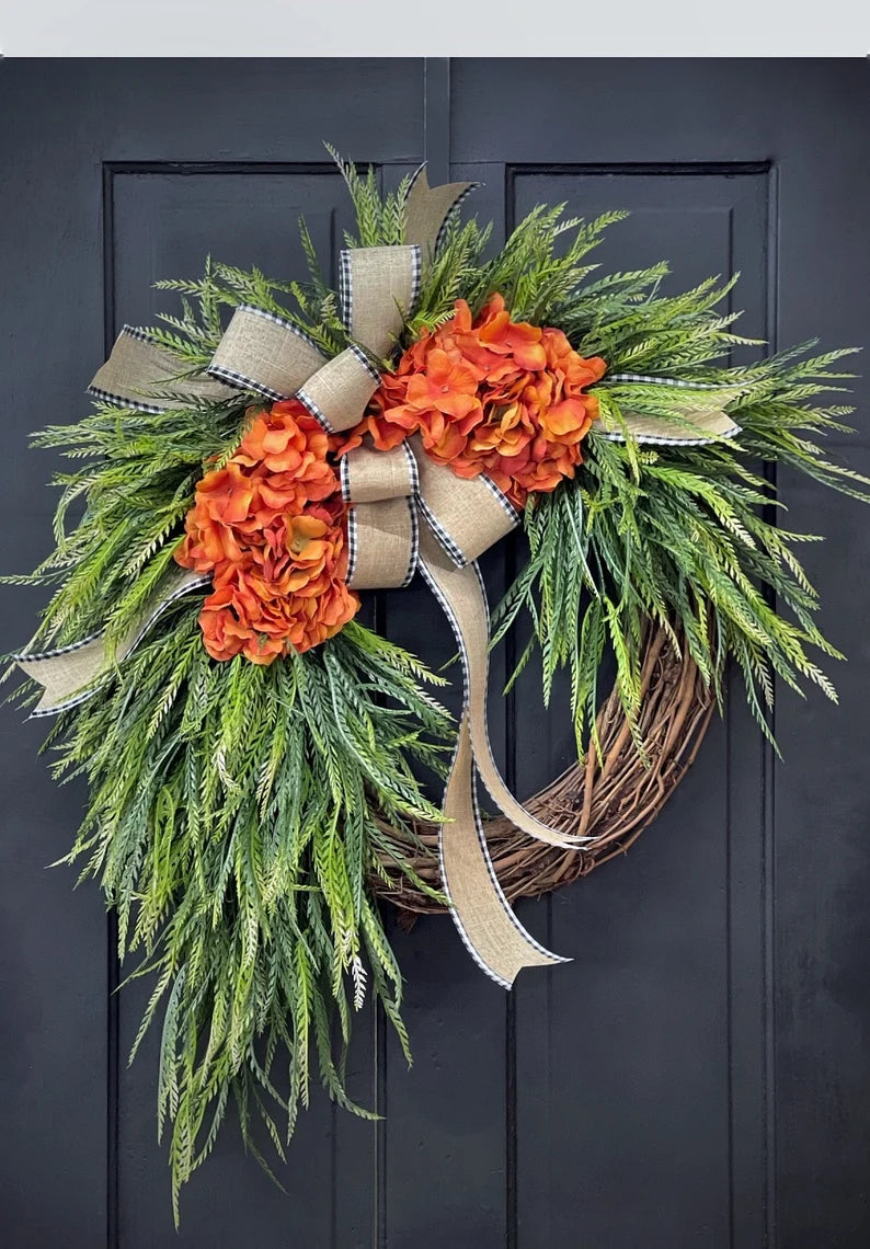 Handcrafted Rustic Hydrangea Wreath – Cozy & Inviting Decor