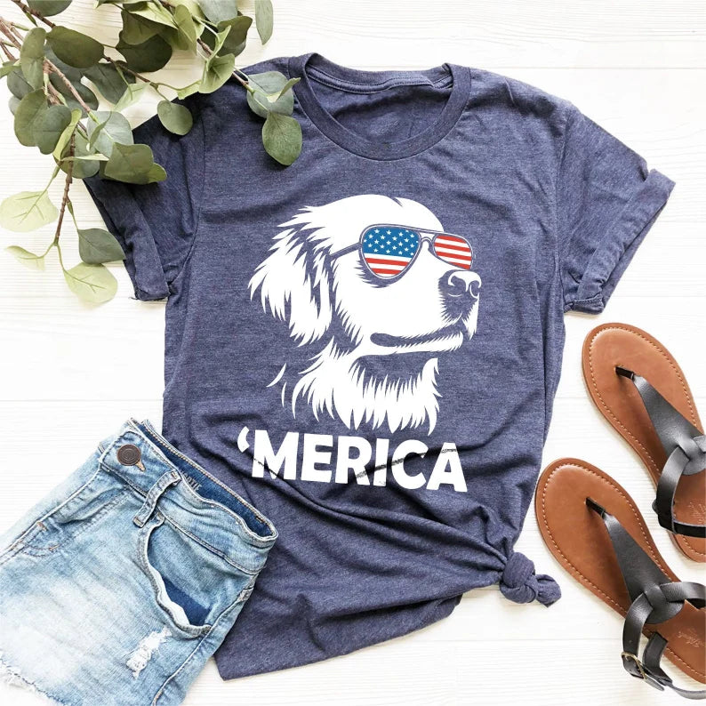 🐶Merica Golden Retriever Shirt | 4th of July Dog Shirt
