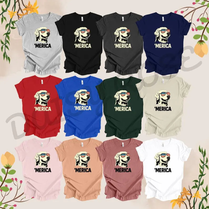 🐶Merica Golden Retriever Shirt | 4th of July Dog Shirt