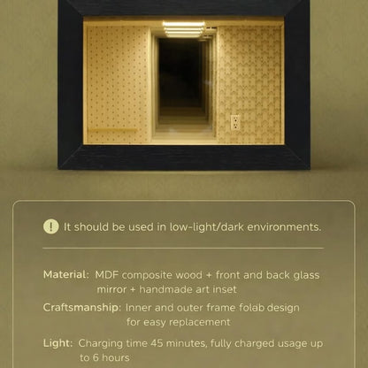 Backrooms Dreamcore Liminal Space Illuminated Mirror Figurine Night Light
