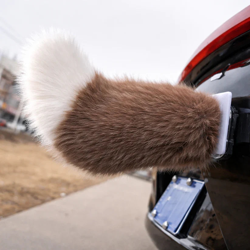 Fluffy Faux Fox Tail Car Ornament, Vehicle Rear Bumper Plush Tail Decor, Cute Auto Exterior Accessory for Car Styling