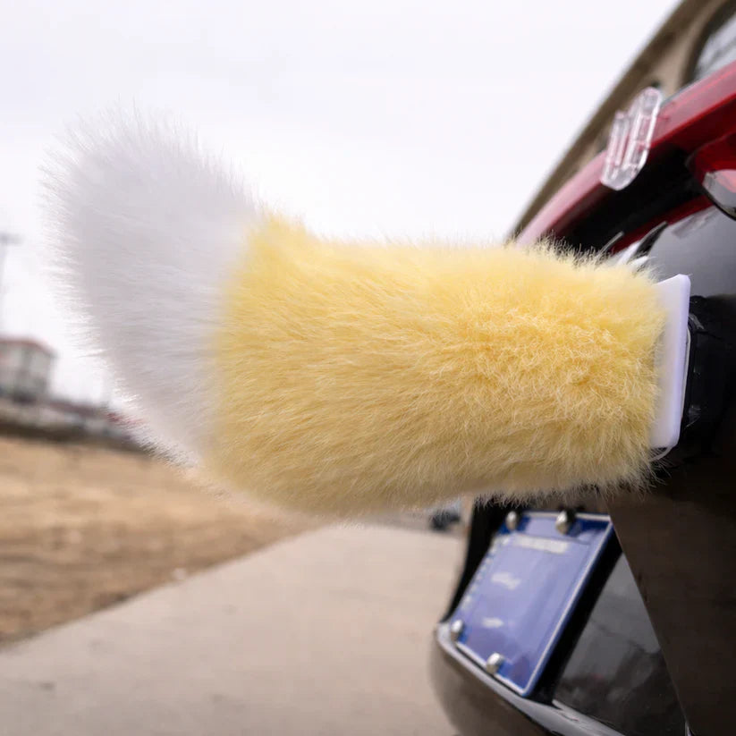 Fluffy Faux Fox Tail Car Ornament, Vehicle Rear Bumper Plush Tail Decor, Cute Auto Exterior Accessory for Car Styling